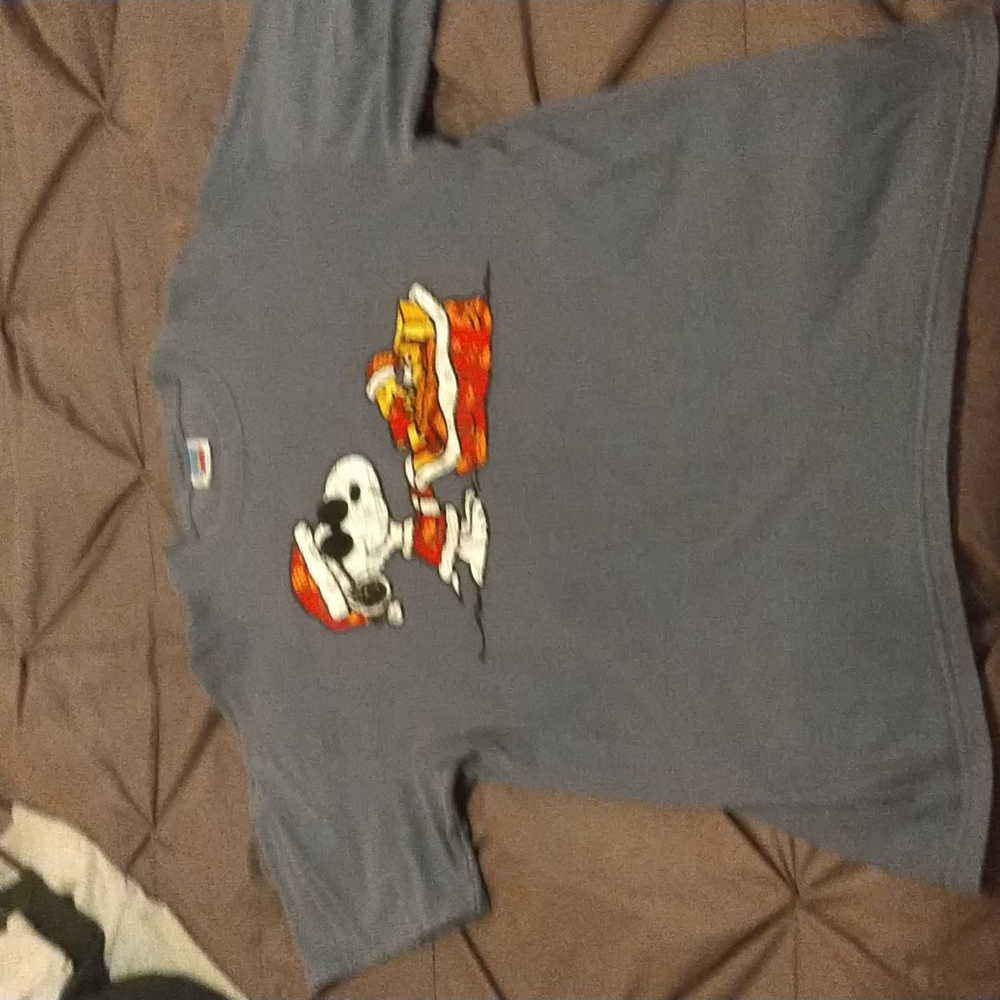 Vintage Snoopy Christmas T-Shirt Large BlueGrey